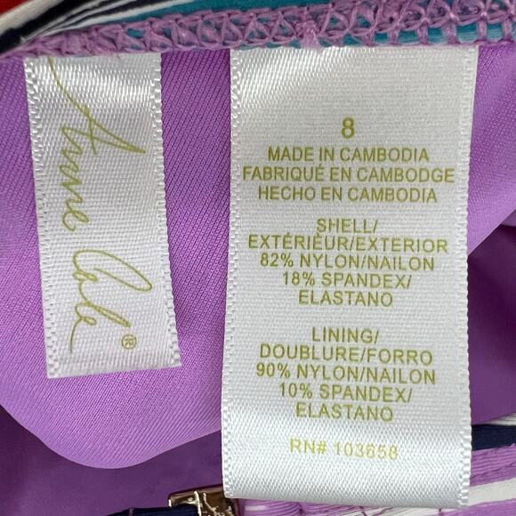 Anne Cole Swimsuit Womens 8 Rainbow Stripe One Piece Adjustable Flattering UPF50 - Picture 13 of 16